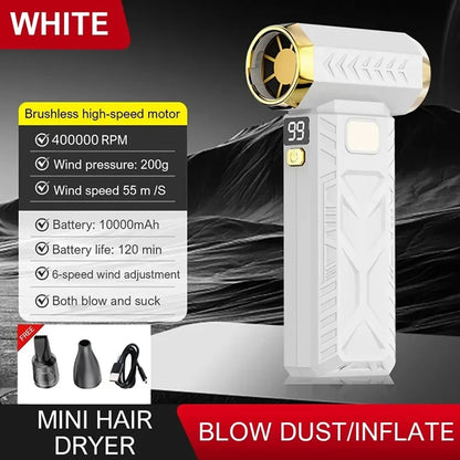 M18 Brushless Turbo Jet Blower 400000RPM – Powerful Portable Electric Dust Cleaner, 53m/s Wind, Type-C Charging (Violent Fan)