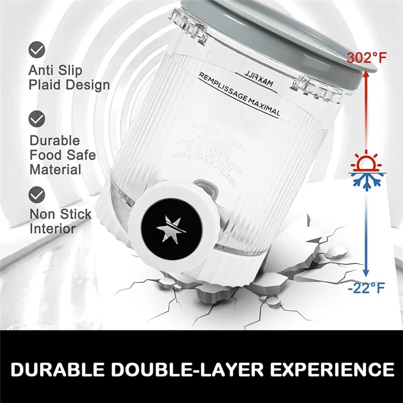 Cream Pints & Lids 4-Pack – Replacement Containers for NC700 Series Ninja Swirl Ice Cream & Soft Serve Makers