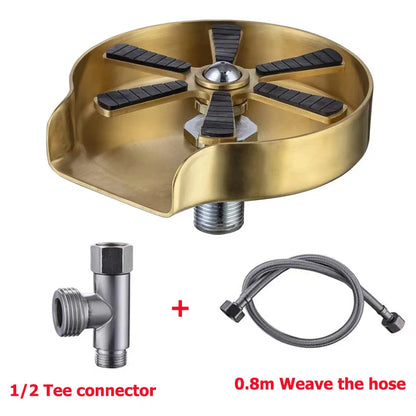 Kitchen Sink Cup Washer Automatic Stainless Steel Pressure Spray Washer Cup Cleaning Tool Faucet Bar Rinser Coffee Pitcher