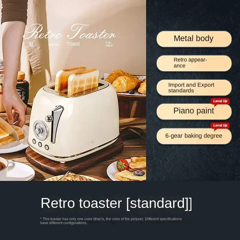 220V Retro Bread Maker Toaster – Multifunction Automatic Breakfast Machine