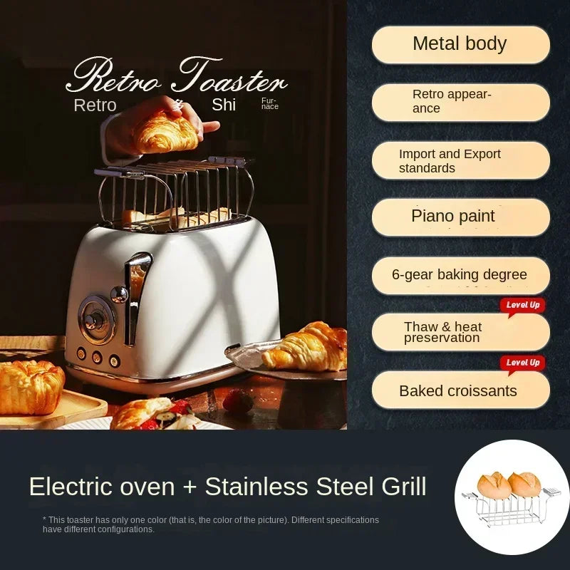 220V Retro Bread Maker Toaster – Multifunction Automatic Breakfast Machine