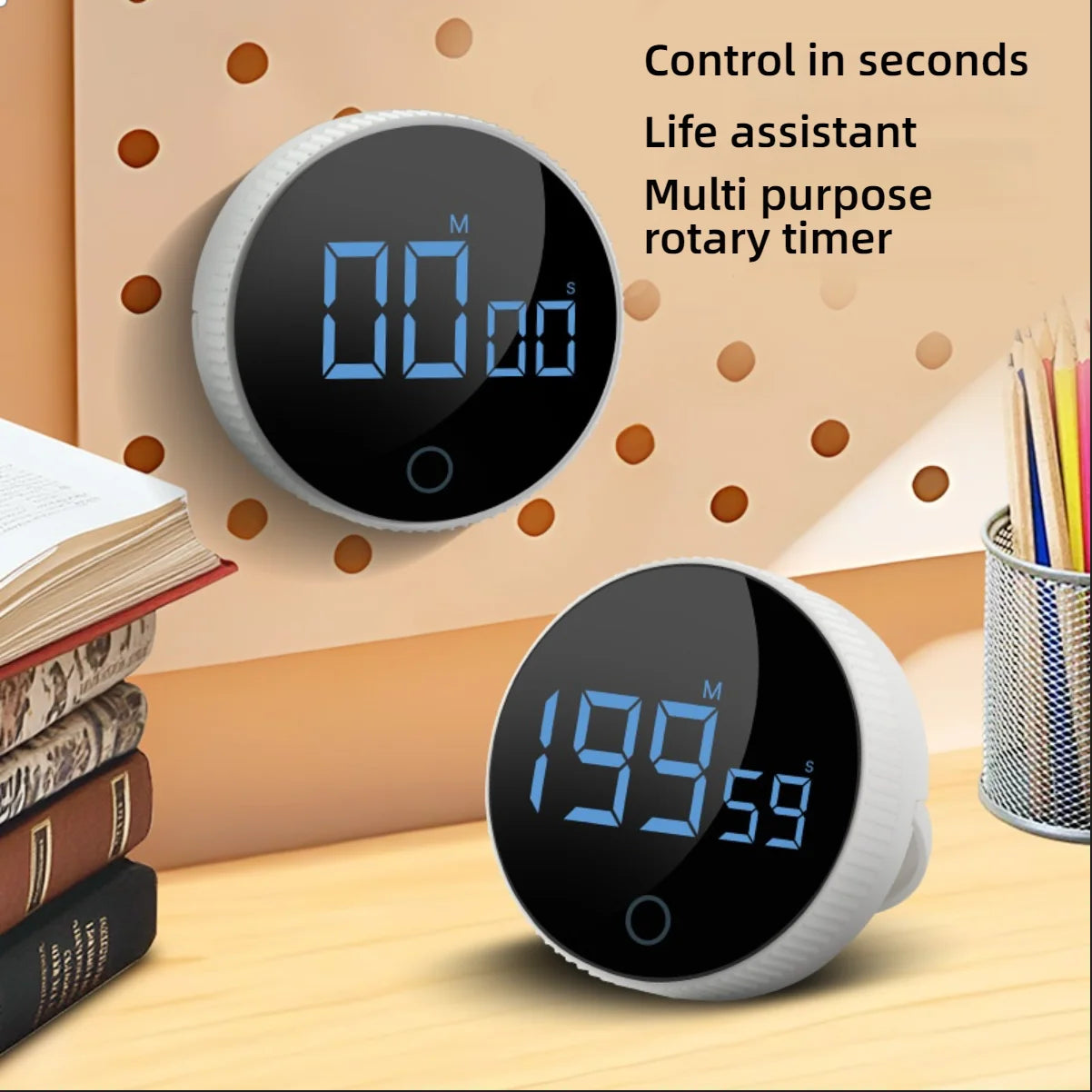 Kitchen magnetic timer rotating type Timer Timer Reminder Kitchen Barware Houseware Self-discipline learning countdown