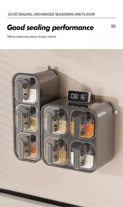 Kitchen Seasoning Jar Household Seasoning Salt Jar Wall Mounted Non Perforated Strong Suction Cup Combination Set