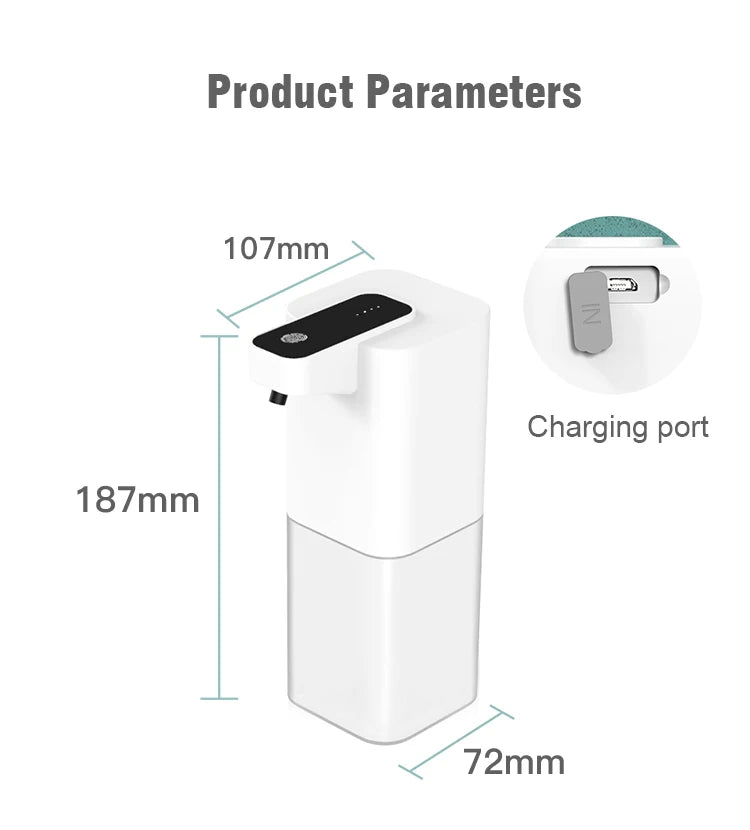 Automatic Touchless Liquid Soap Dispenser – Infrared Sensor, Hands-Free Smart Foam Machine, USB Rechargeable