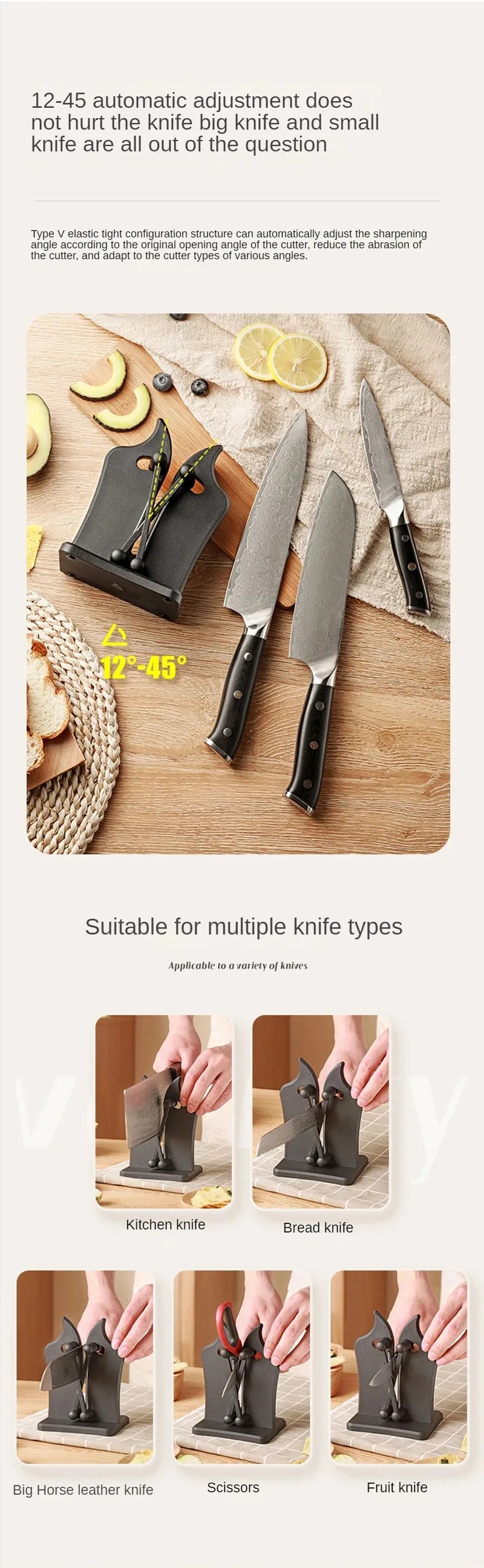 Knife Sharpener Kitchen Sharpening Tool Easy Safe Sharpening Kitchen Chef's Knife Damascus Knife Kitchen Tools Kitchen Supplies
