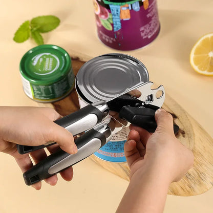 Professional Manual Can Opener – Stainless Steel Multifunctional Kitchen Tool for Cans, Bottles & Jars