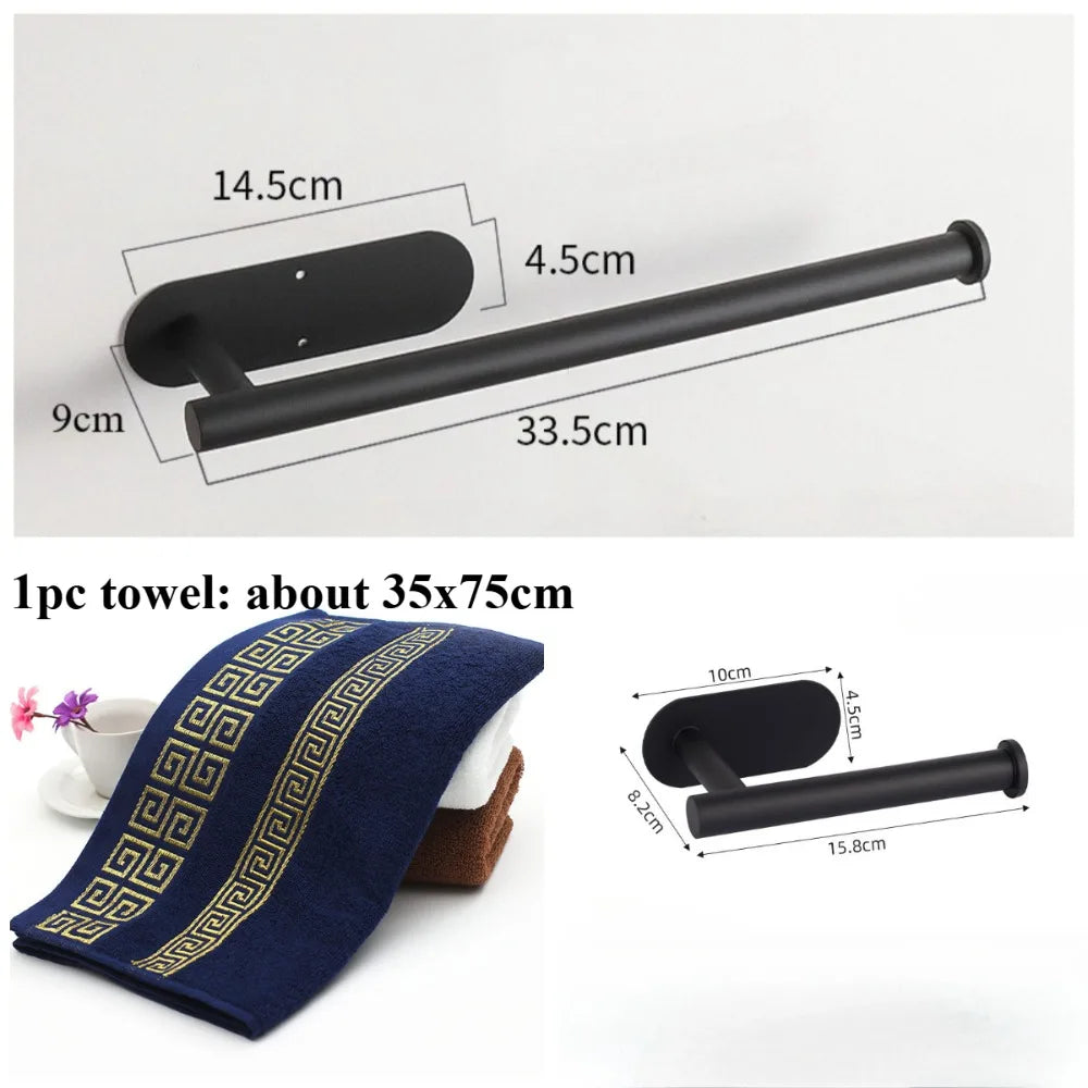 Kitchen Paper Towel Holder Adhesive Tissue Hanger Toilet Roll Paper Dispenser Cabinet Storage Napkin Rack Bathroom Accessories