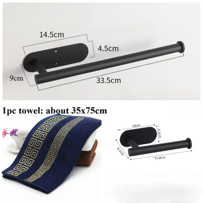 Kitchen Paper Towel Holder Adhesive Tissue Hanger Toilet Roll Paper Dispenser Cabinet Storage Napkin Rack Bathroom Accessories