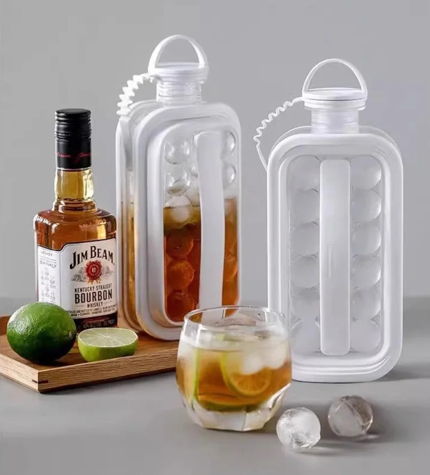 2-in-1 Silicone Ice Ball & Cold Drink Mold – Portable Collapsible Ice Maker for Home, Travel & Drinks