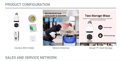 8MP E27 Bulb Wireless Camera LED Bulb & Cameras 2in1 WiFi Two-way Audio Security Surveillance CCTV Security PTZ Cam Smart Tracking