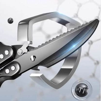 Kitchen scissors Black titanium stainless steel strong chicken bone shears household chicken duck goose bone scissors