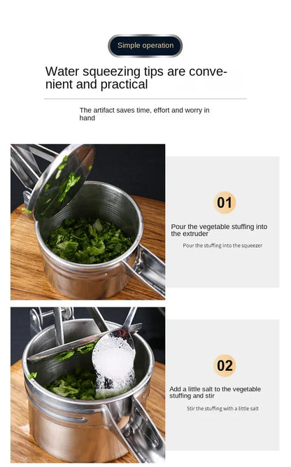 Kitchen Multifunctional Tool Stainless Steel Manual Juicer For Fruits And Vegetables Vegetable Filling Squeezer Simple Operation