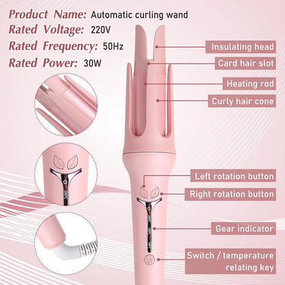 Automatic 32mm Curling Iron – Ceramic Anion Hair Curler, 4-Speed Adjustable, Fast Heating Styling Tool