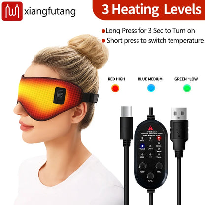 Portable Electric Heated Eye Massager – USB-Powered Warm Eye Mask for Dry Eyes, Dark Circles & Sleep Relief