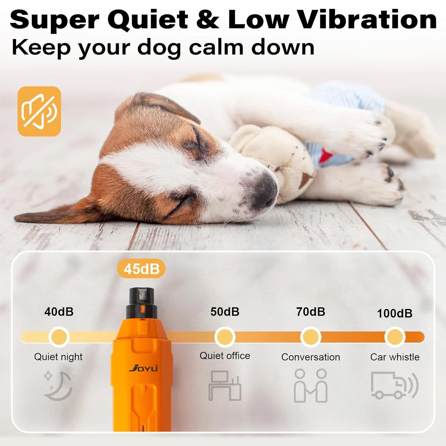 6-Speed Electric Dog Nail Grinder – Super Quiet Rechargeable Pet Nail Trimmer