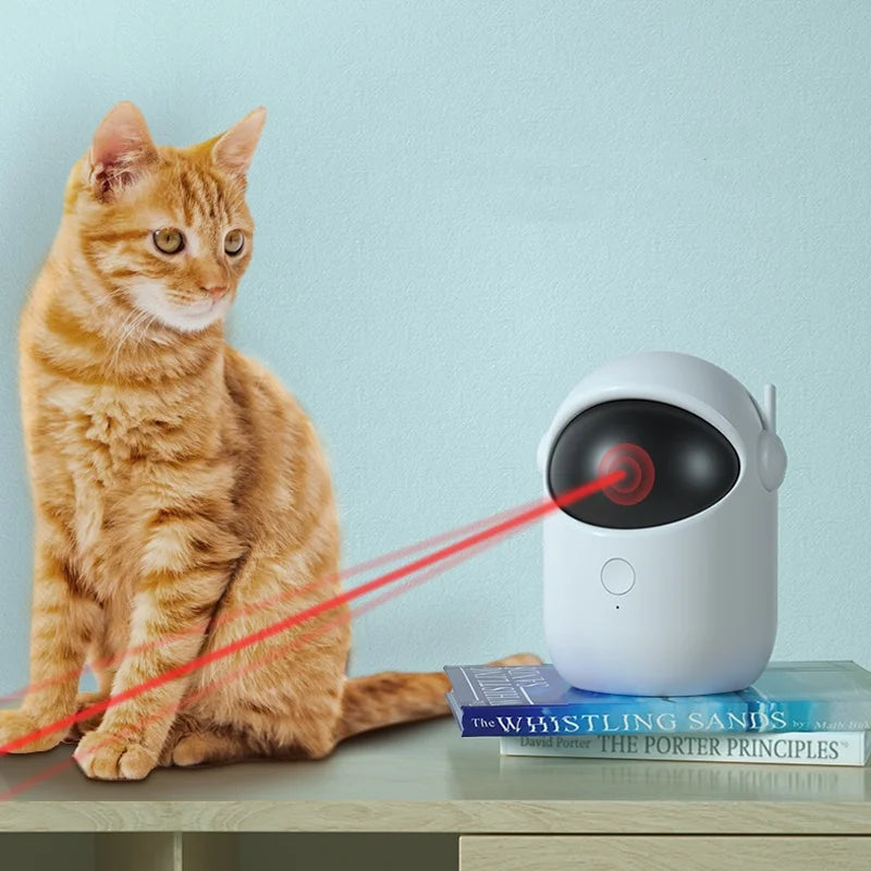 Automatic Laser Cat Toy – Rechargeable Interactive Pet Teaser with Auto-Rotation & Fast/Slow Modes