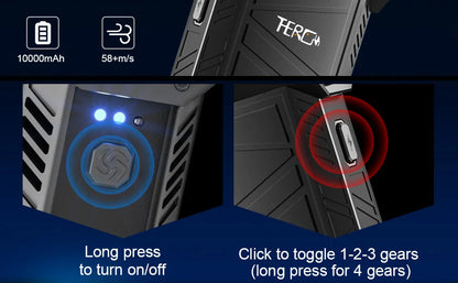 X3 Ultra Turbo Jet Fan 180000RPM – Mini Handheld Compressed Air Duster for Car Drying, PC & Home Cleaning (Type-C Rechargeable)