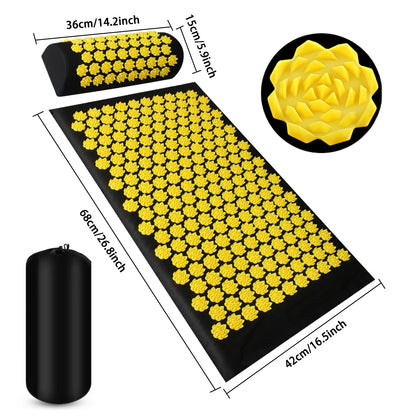 Acupressure Massage Mat & Cushion – Lotus Spike Acupuncture Mat for Neck, Back & Feet