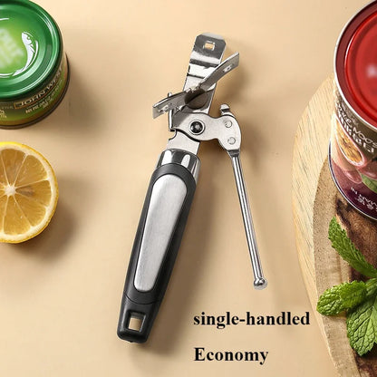 Professional Manual Can Opener – Stainless Steel Multifunctional Kitchen Tool for Cans, Bottles & Jars
