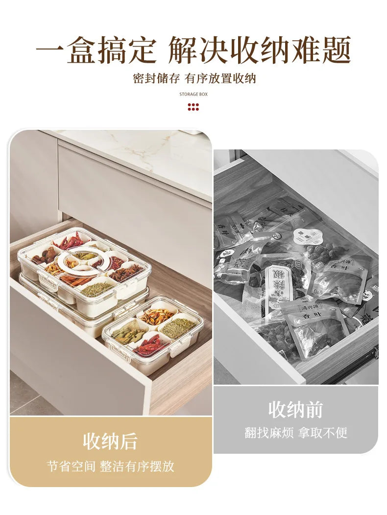 Kitchen spice storage box household with lid storage jar food grade plastic star anise seasoning sealed box