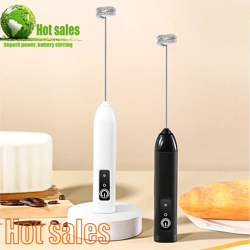 Electric Milk Frother & Handheld Mixer – Mini Portable Blender for Eggs, Coffee, and Foaming
