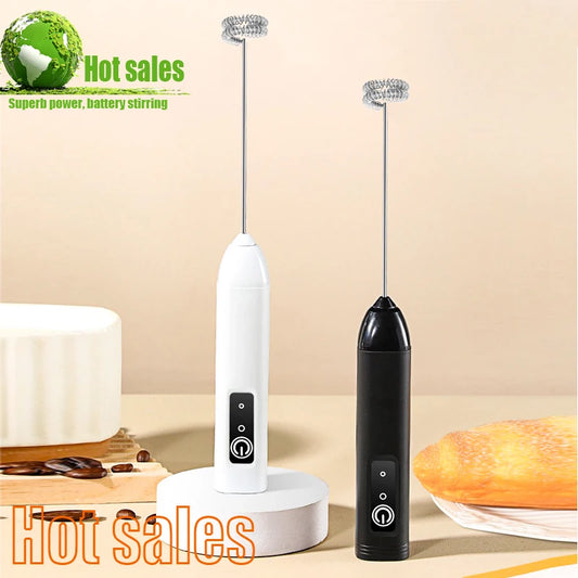 Electric Milk Frother & Handheld Mixer – Mini Portable Blender for Eggs, Coffee, and Foaming