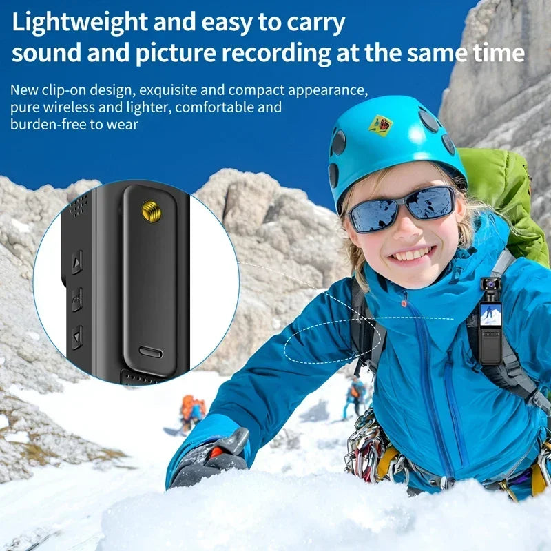 Xiaomi 8K HD Handheld Pocket Camera – 180° Rotating Mini Wearable Night Vision Outdoor Sports Camera
