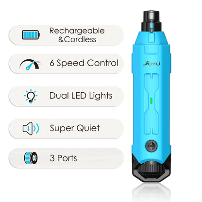 6-Speed Electric Dog Nail Grinder – Super Quiet Rechargeable Pet Nail Trimmer