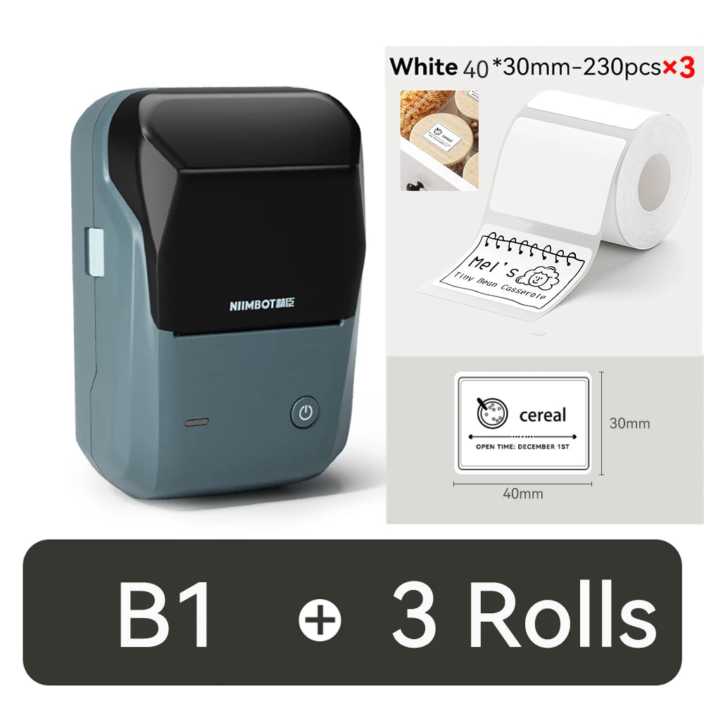 NIIMBOT B1 Portable 2-Inch Thermal Label Printer – Mini Bluetooth Sticker & Adhesive Tape Printer for Smartphones & PC