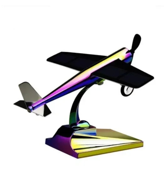 Wind-Solar Hybrid Plane Model – Dual-Power Educational Kit with Rechargeable Battery & LED Lights for Teens 6+