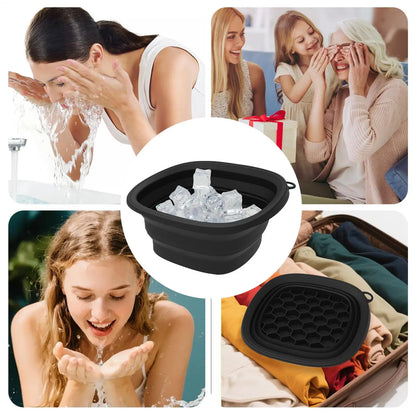 Face Ice Bath Bowl for Women Girls Facials Skin Cares Tool Silicone Cold Therapy Washbasin Portable Face Dipping Bowl