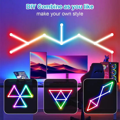 WiFi LED RGBIC Light Bar – Smart Wall Lamp, App-Controlled, Music Rhythm Night Light for TV & Bedroom