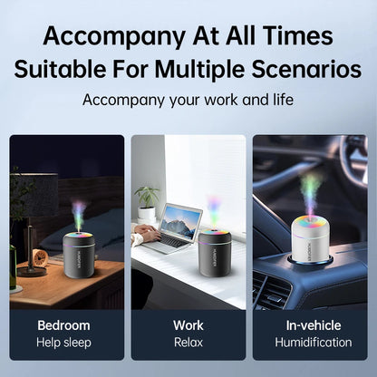 Mini USB Air Humidifier 180ML – Electric Aroma Diffuser, Essential Oil Purifier for Home, Car & Bedroom
