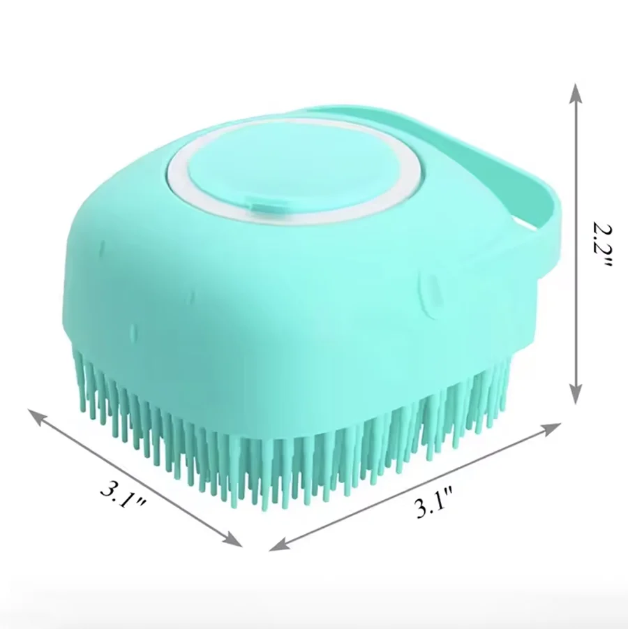 2-in-1 Pet Bath Brush & Massage Comb Soft Silicone Dog & Cat Grooming Tool