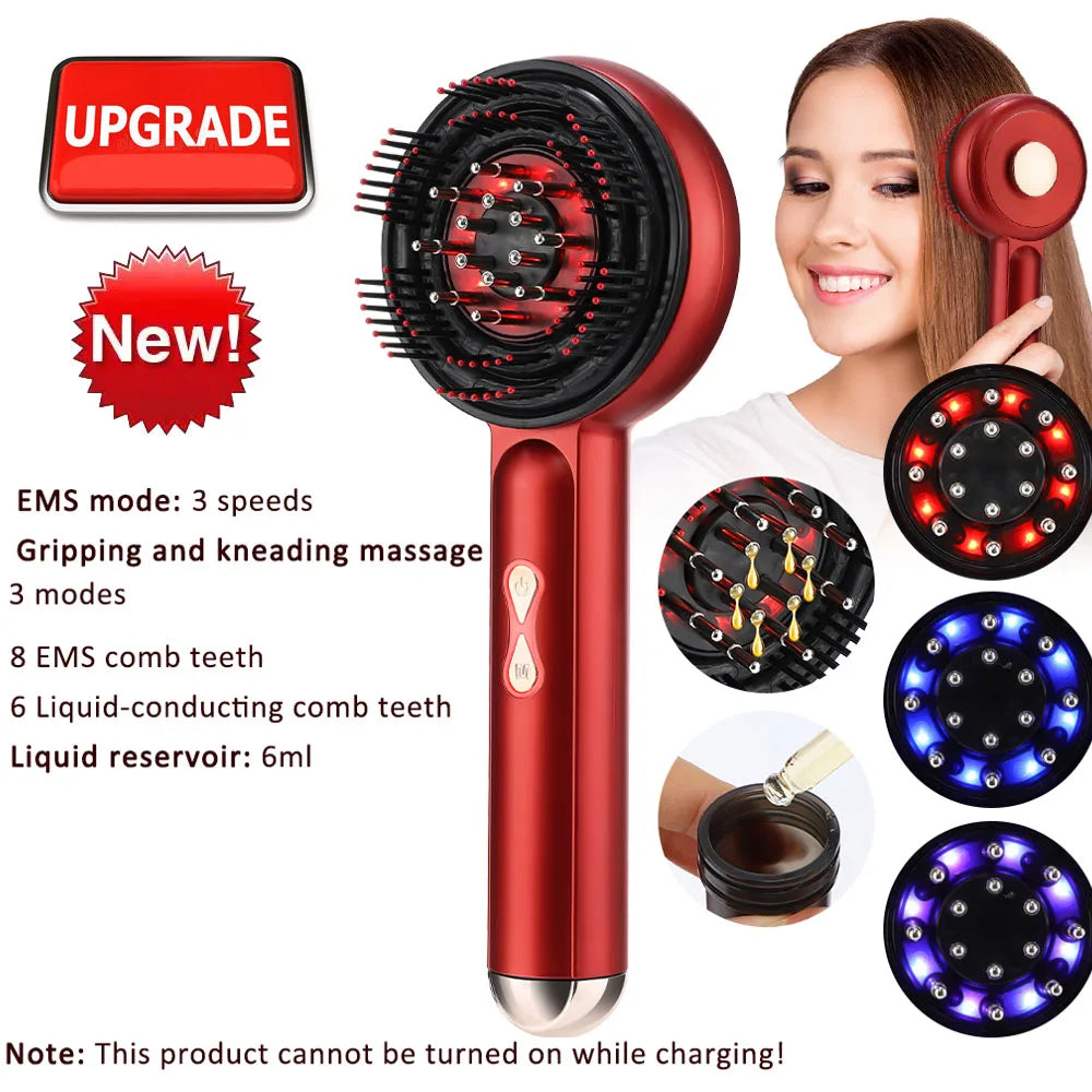 Electric Hair Regrowth Brush – Infrared Light Scalp Massager for Anti-Hair Loss & Hair Growth