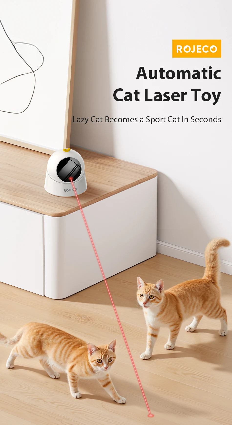 Automatic Cat Laser Toy – Interactive Adjustable Electric Smart Pet Toy for Indoor Cats & Dogs