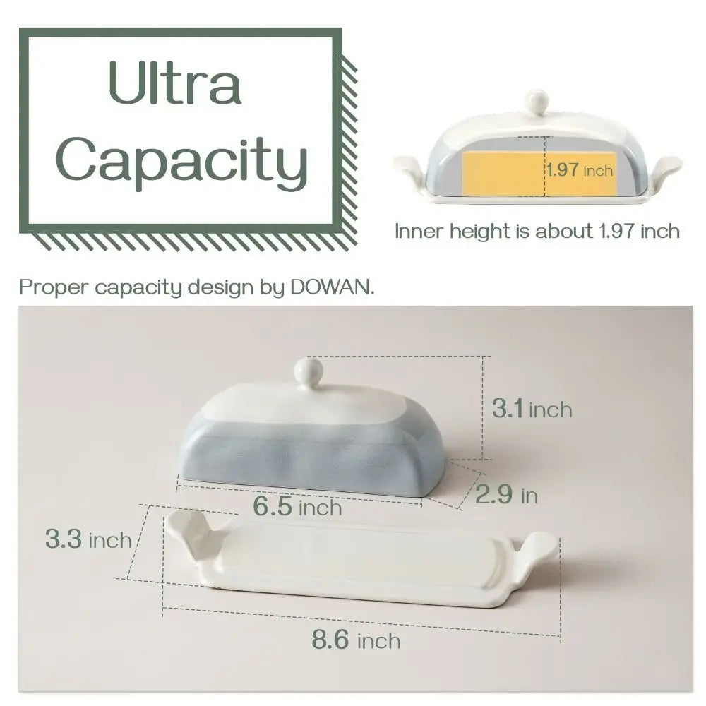 Kitchen Organizer Ceramic Butter Dish Reusable Household Butter Box with Lid Cheese Fresh-keeping Box Bar