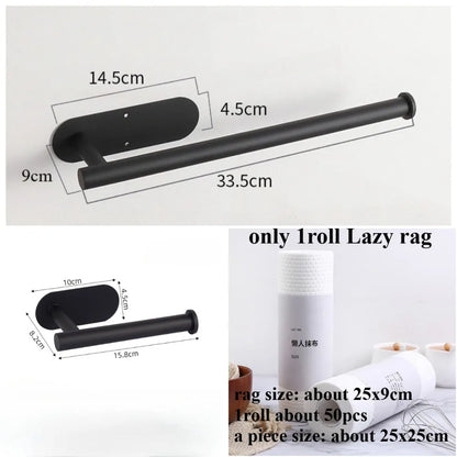 Kitchen Paper Towel Holder Adhesive Tissue Hanger Toilet Roll Paper Dispenser Cabinet Storage Napkin Rack Bathroom Accessories