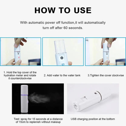 Face Steamer Air Humidifier Facial Sprayer Nebulizer Hydrating Anti-aging Nano Wrinkle Women Beauty Skin Care