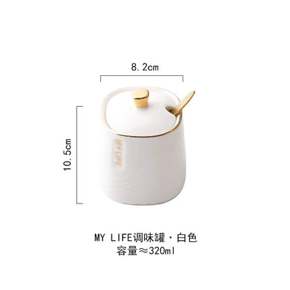 Kitchen Supplies, Ceramic Seasoning Jar, Salt and Pepper Shakers, Seasoning Box, Vinegar Pot, Spice Jar, Seasoning Organizer