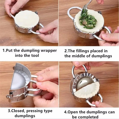 Stainless Steel Dumpling Mold Press – Eco-Friendly Manual Kitchen Tool, 9.5/12.5/15.8cm