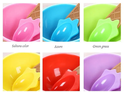 Ice Cream Cups and Ice Cream Scoop Set Summer Essential Party Ice Cream Cone Planter with Spoon Kitchen Supplies Kitchen Tools