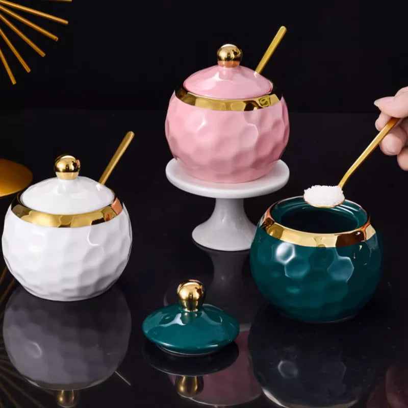 Kitchen Supplies, Ceramic Seasoning Jar, Salt and Pepper Shakers, Seasoning Box, Vinegar Pot, Spice Jar, Seasoning Organizer