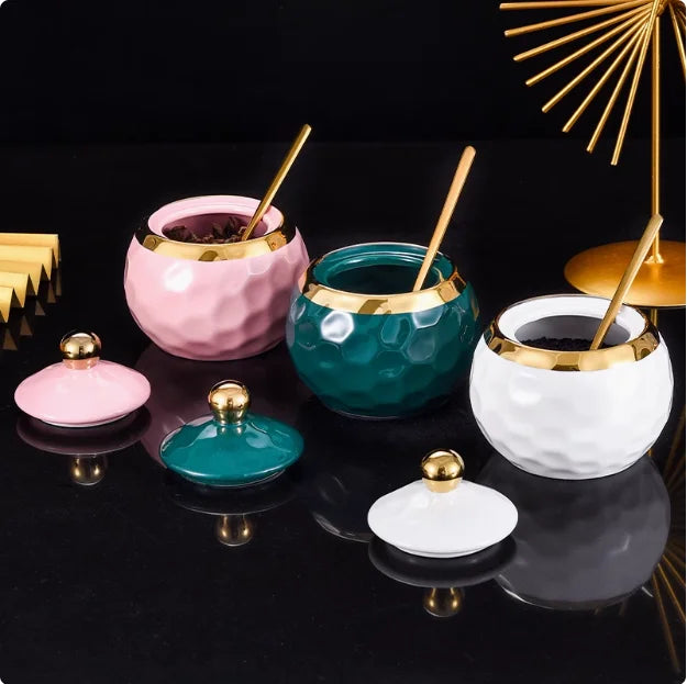 Kitchen Supplies, Ceramic Seasoning Jar, Salt and Pepper Shakers, Seasoning Box, Vinegar Pot, Spice Jar, Seasoning Organizer