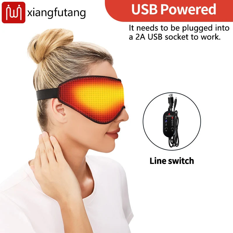 Portable Electric Heated Eye Massager – USB-Powered Warm Eye Mask for Dry Eyes, Dark Circles & Sleep Relief