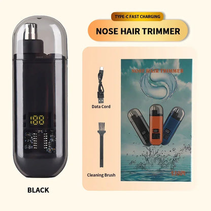 2-in-1 Electric Ear & Nose Hair Trimmer – Portable Painless Eyebrow Trimmer for Men