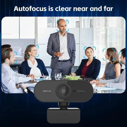 1080P HD USB Webcam for PC – Built-In Microphone, Tripod-Ready Network Camera for Work