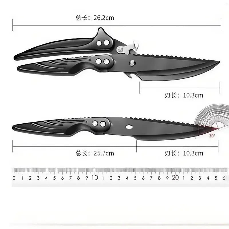 Kitchen scissors Black titanium stainless steel strong chicken bone shears household chicken duck goose bone scissors