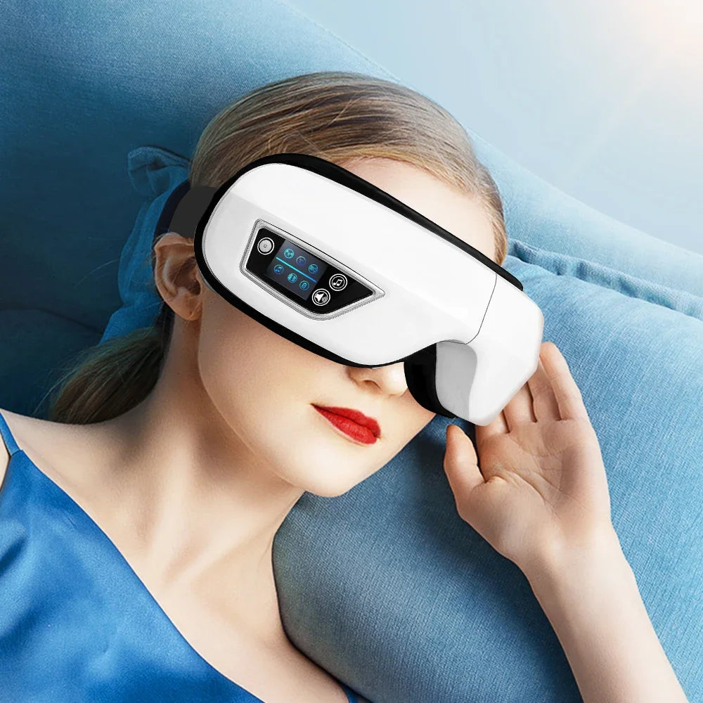 Smart Eye Massager with Airbag Compression – Portable Vibration Eye Care Mask with Bluetooth Music