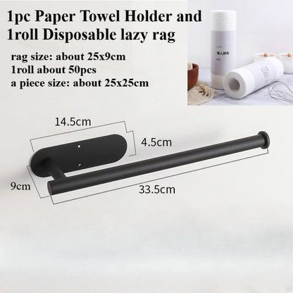 Kitchen Paper Towel Holder Adhesive Tissue Hanger Toilet Roll Paper Dispenser Cabinet Storage Napkin Rack Bathroom Accessories